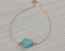 Heart bracelet, turquoise bracelet, gemstone bracelet, bridesmaid bracelet, simple bracelet, minimalist jewelry, gold bracelet, "Hebe"