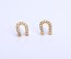 Horseshoe stud earrings, Gold horseshoe earrings, tiny gold stud earrings, cz earrings, good luck jewelry, rose gold horseshoe, "Lamos"