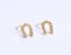 Horseshoe stud earrings, Gold horseshoe earrings, tiny gold stud earrings, cz earrings, good luck jewelry, rose gold horseshoe, "Lamos"