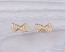 Bow stud earrings, bridesmaid earrings, cubic zirconia earrings, gold bow earrings, gold stud earrings, vermeil earrings, bridal, "Pronomus"