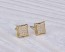 Diamond shaped stud earrings, cubic zirconia stud earrings, square earrings, gold stud earrings, sterling silver earrings, bridal, "Rhea"