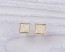 Diamond shaped stud earrings, cubic zirconia stud earrings, square earrings, gold stud earrings, sterling silver earrings, bridal, "Rhea"