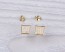 Diamond shaped stud earrings, cubic zirconia stud earrings, square earrings, gold stud earrings, sterling silver earrings, bridal, "Rhea"