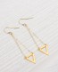 Gold Dangle Earrings  • Triangle Earrings
