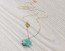 Turquoise Flower Necklace, Asymmetrical Necklace / Turquoise Gold Necklace, Chrysanthemum Necklace / Tiny Flower Necklace | "Leon"