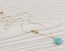 Turquoise Flower Necklace, Asymmetrical Necklace / Turquoise Gold Necklace, Chrysanthemum Necklace / Tiny Flower Necklace | "Leon"