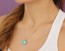 Turquoise Flower Necklace, Asymmetrical Necklace / Turquoise Gold Necklace, Chrysanthemum Necklace / Tiny Flower Necklace | "Leon"