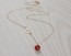 Carnelian Necklace, Gold Clover Necklace / Lucky Necklace, Orange Stone Necklace / Natural Stone Pendant, Tiny Charm Necklace | Gelus