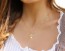 Gold Leaf Necklace, Turquoise Necklace / Gold Necklace, 14k Gold Filled / Tiny Necklace, Simple Necklace, Minimalist Jewelry | "Halia"