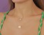 Evil Eye Cross Necklace, Double Strand Necklace / Evil Eye Necklace, Gold Sideways Cross Necklace, Layer Necklace | "Hecate"