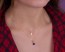 Double Strand Necklace, Evil Eye Cross Necklace / Layered Necklace, Blue Evil Eye Necklace / Tiny Gold Cross Necklace | "Hygeia"