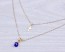 Double Strand Necklace, Evil Eye Cross Necklace / Layered Necklace, Blue Evil Eye Necklace / Tiny Gold Cross Necklace | "Hygeia"