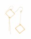 Gold Long Earrings • Gold Geometric Earrings