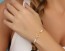 Gold clover bracelet,Pearl bracelet, four leaf clover bracelet, charm bracelet, bridal bracelet, bridesmaid gift, everyday bracelet, "Europe