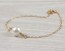 Pearl bracelet, bridesmaid bracelet, white pearl jewelry, bridal bracelet, 14k gold filled bracelet, wedding, charm bracelet, "Helie"