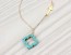 Sideways Cross Necklace, Turquoise Clover Necklace / Turquoise Clover, Gold Cross Necklace / Asymmetrical Necklace | "Admete"