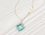 Sideways Cross Necklace, Turquoise Clover Necklace / Turquoise Clover, Gold Cross Necklace / Asymmetrical Necklace | "Admete"