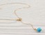 Gold Bow Necklace, Turquoise Necklace / Lariat Necklace, Turquoise Drop Pendant / Bridesmaid Necklace, Wire Wrapped Gold Necklace | "Deliades"