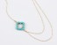 Turquoise Clover Necklace, Asymmetric Necklace / Gold Clover Necklace, Bridal Necklace / Layered Necklace | "Erato"