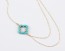 Turquoise Clover Necklace, Asymmetric Necklace / Gold Clover Necklace, Bridal Necklace / Layered Necklace | "Erato"