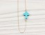 Turquoise Cross Necklace, Gold Sideways Cross Necklace / Asymmetric Necklace, Turquoise Jewelry / Best Friend Gift | "Eris"