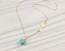 Gold Sideways Cross Necklace, Turquoise Necklace / Asymmetrical Necklace, Turquoise Jewelry / Gold Cross, Gold Filled Pendant | "Gaea"