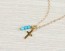 Tiny Cross Necklace, Turquoise Necklace / Gold Cross, Mother Gift / 14k Gold Filled, Protection Necklace | "Tiny Cross" Necklace