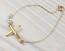 Evil eye bracelet, Sideways cross bracelet, gold filled bracelet, protection bracelet, gold cross bracelet, faith bracelet, "Syrinx"