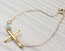 Evil eye bracelet, Sideways cross bracelet, gold filled bracelet, protection bracelet, gold cross bracelet, faith bracelet, "Syrinx"