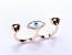 Double heart ring, evil eye ring, gold double ring, protection ring, heart ring, gold ring, everyday jewelry, evil eye jewelry, "Talos"