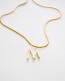 Gold M Necklace
