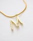 Gold M Necklace