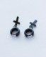 Black Cross Hoop Earrings