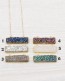 Layered Bar Necklace - Druzy Bar Necklace