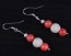Coral pink earrings, pearl earrings, sterling silver earrings, stardust earrings, dangle earrings, bridesmaid earrings, "Hera"