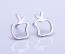 Silver stud earrings, apple earrings, silver apple, tiny silver stud earring, small stud earrings, post earrings, apple jewelry, "Metis"