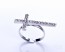 Silver sideways cross ring, Silver ring, silver cross jewelry, thin rhinestone ring, cross ring, large cross, statement ring, "Simoeis"